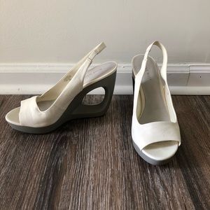 Nine West sling back wedges